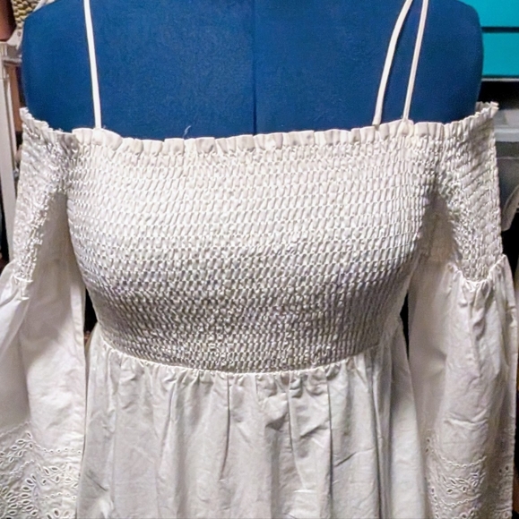 Maternity off shoulder top, 100% cotton - Picture 2 of 5